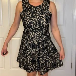 Ivory with Black Lace Cocktail dress.